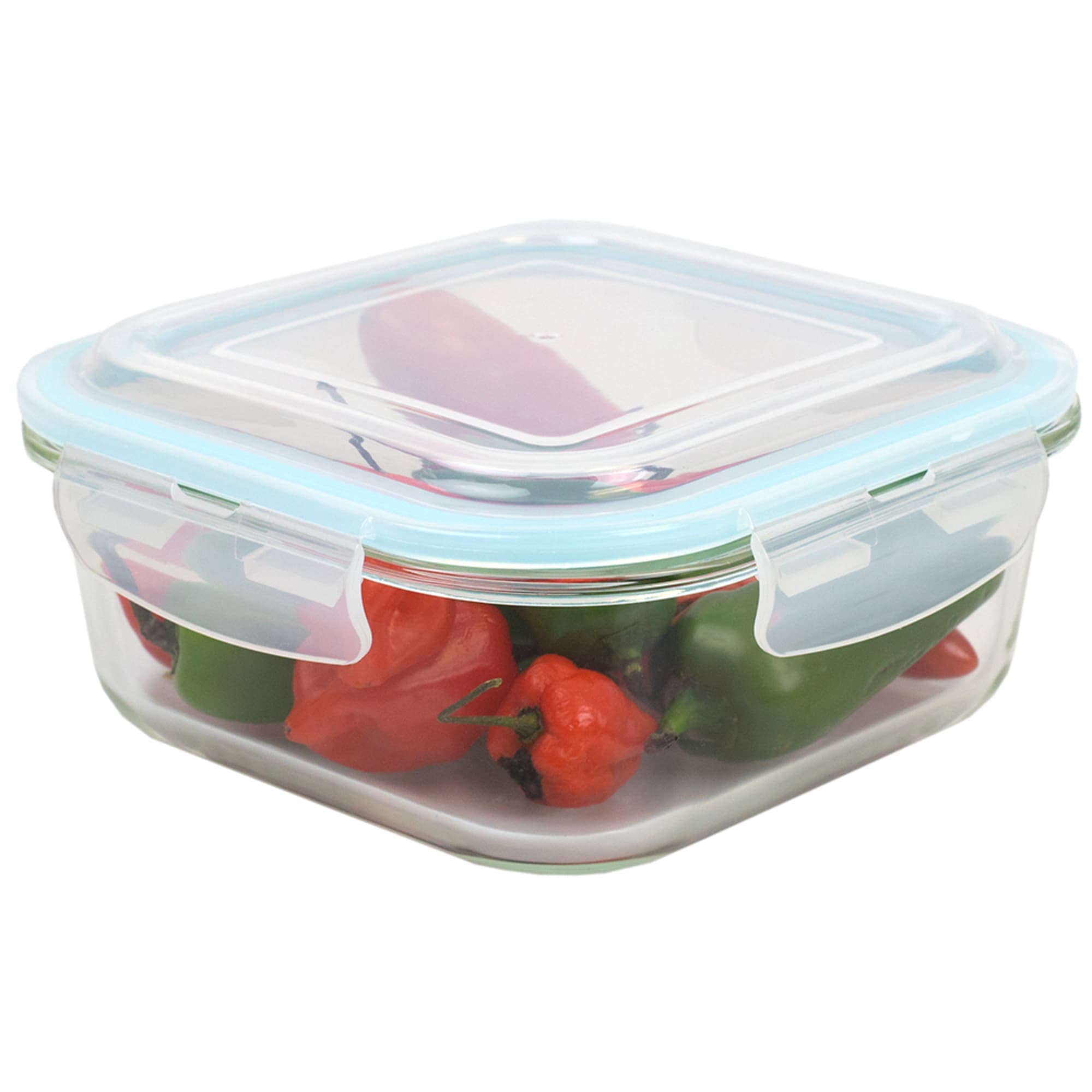 Home Basics 13oz. Round Borosilicate Glass Food Storage Container, Red, FOOD  PREP