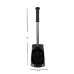 Load image into Gallery viewer, Home Basics Brushed Stainless Toilet Brush with Holder and Comfort Grip Handle with Easy to Store Compact Non-Skid Caddy, Black $10.00 EACH, CASE PACK OF 12
