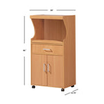 Load image into Gallery viewer, Home Basics Small  Wood Microwave Cart, Natural $80.00 EACH, CASE PACK OF 1
