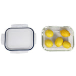 Load image into Gallery viewer, Michael Graves Design 76 Ounce High Borosilicate Glass Rectangle Food Storage Container with Indigo Rubber Seal $12.00 EACH, CASE PACK OF 12
