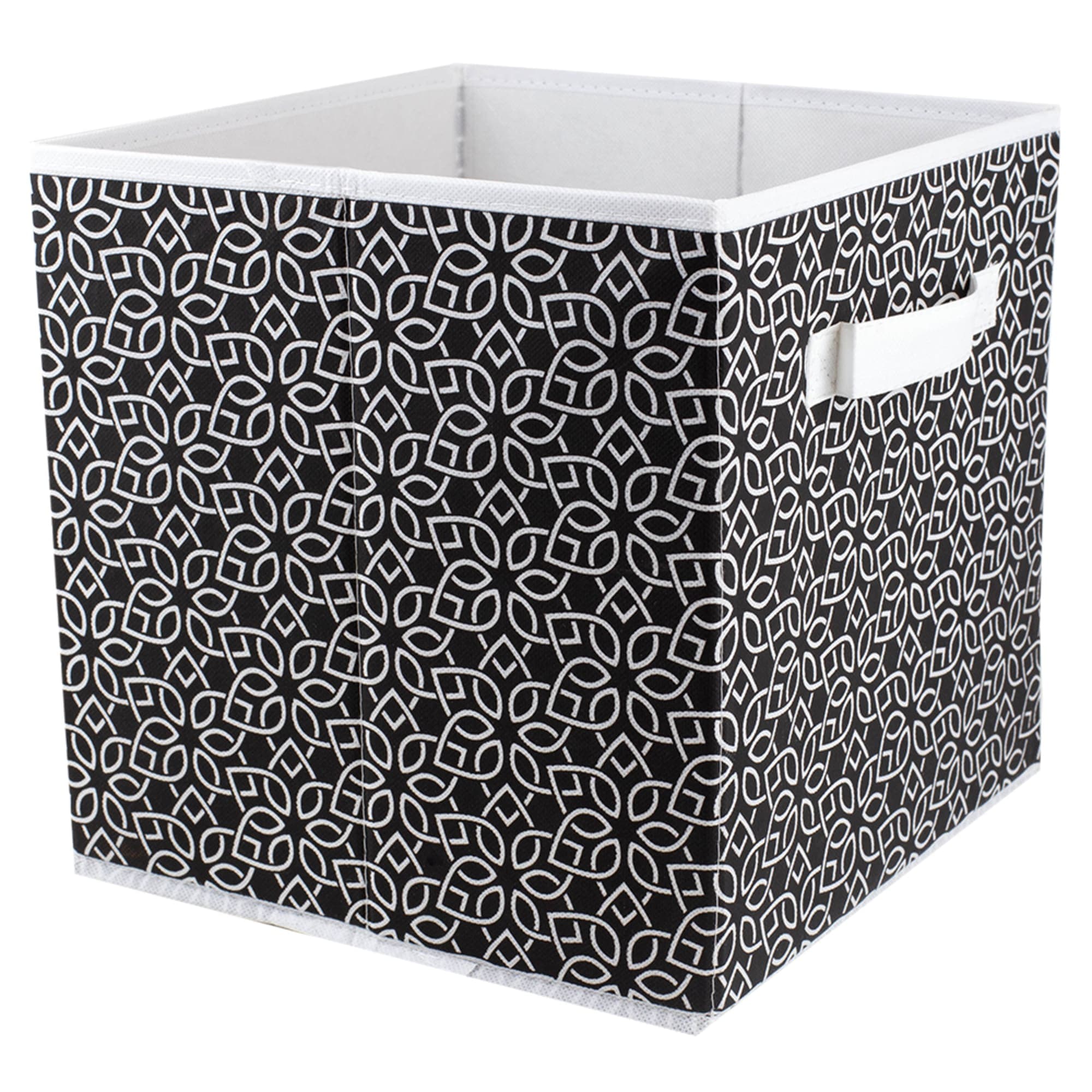 Home Basics Blossom Collapsible Non-Woven Storage Cube, Black $3.00 EACH, CASE PACK OF 12