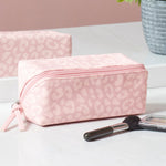 Load image into Gallery viewer, Home Basics Leopard Zippered Cosmetic Accessory Case, Pink $5.00 EACH, CASE PACK OF 12
