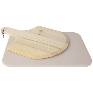 Home Basics Ceramic Pizza Stone with Wood Paddle, White $15.00 EACH, CASE PACK OF 6