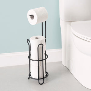 Black Toilet Paper Roll Holder, Freestanding Toilet Roll Holder