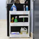 Load image into Gallery viewer, Home Basics 3 Tier Plastic Storage Tower with Wheels, White $12.00 EACH, CASE PACK OF 4
