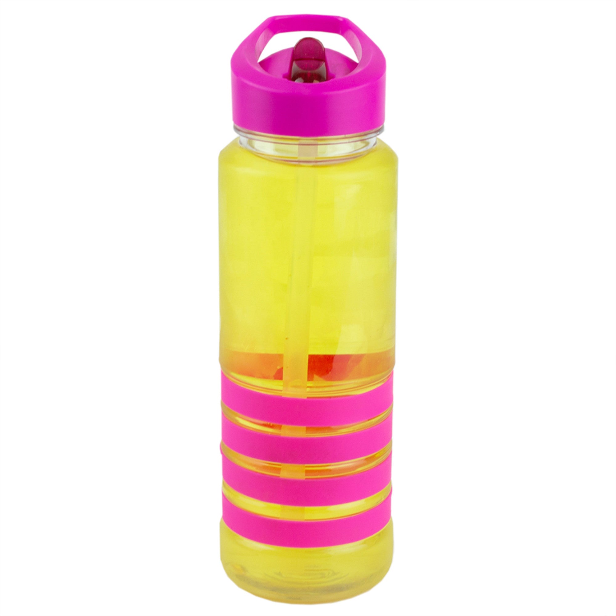 Home Basics 24 oz. Plastic Sports Bottle with Rubber Grip - Assorted Colors