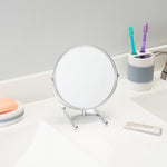 Load image into Gallery viewer, Home Basics Double Sided Countertop Cosmetic Mirror, Chrome $8.00 EACH, CASE PACK OF 6
