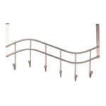 Load image into Gallery viewer, Home Basics Wave 6  Hook Over the Door Organizing Rack, Satin Nickel $6.00 EACH, CASE PACK OF 12
