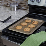 Load image into Gallery viewer, Home Basics Aurelia Non-Stick 11” x 14.5” Carbon Steel Cookie Sheet, Gold $5 EACH, CASE PACK OF 12
