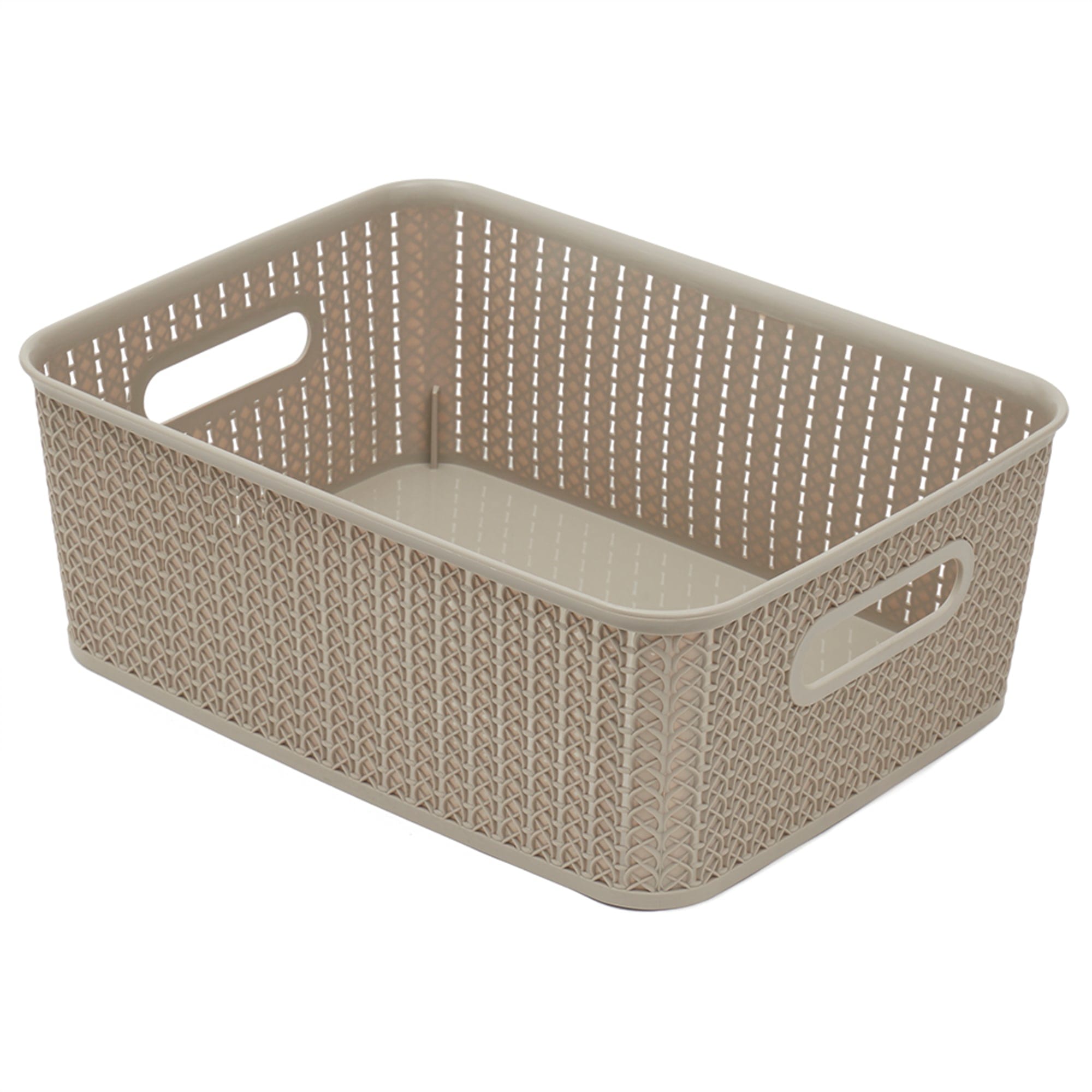 Home Basics 12.5 Liter Plastic Basket With Handles, Grey $5 EACH, CASE PACK OF 6