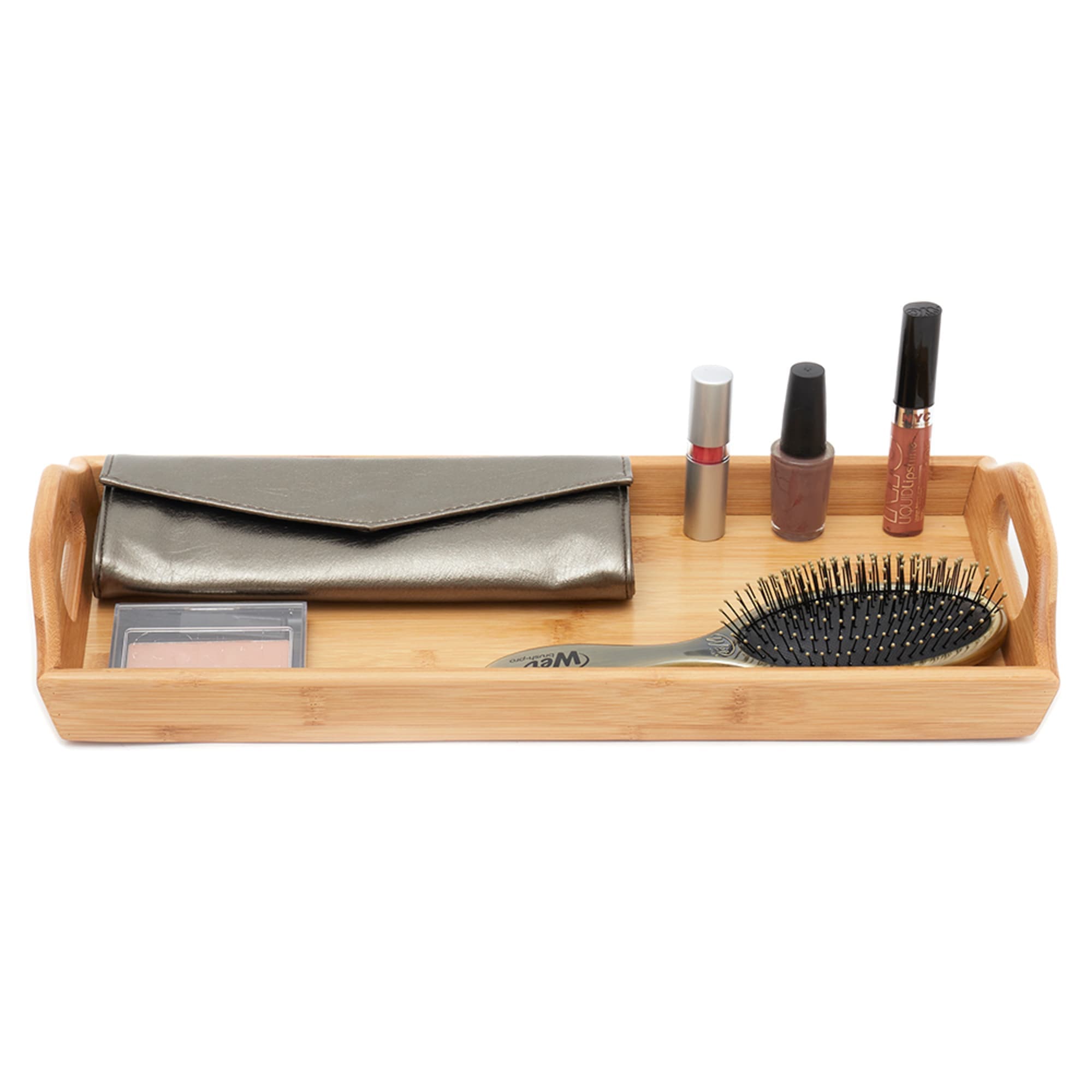 Home Basics Bamboo Bathroom Vanity Tray with Handles, Natural $8.00 EACH, CASE PACK OF 12