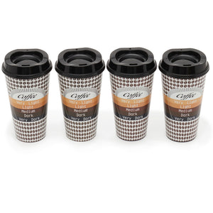 Home Basics 16 oz. 4-Pack of Reusable Plastic Coffee Cups With