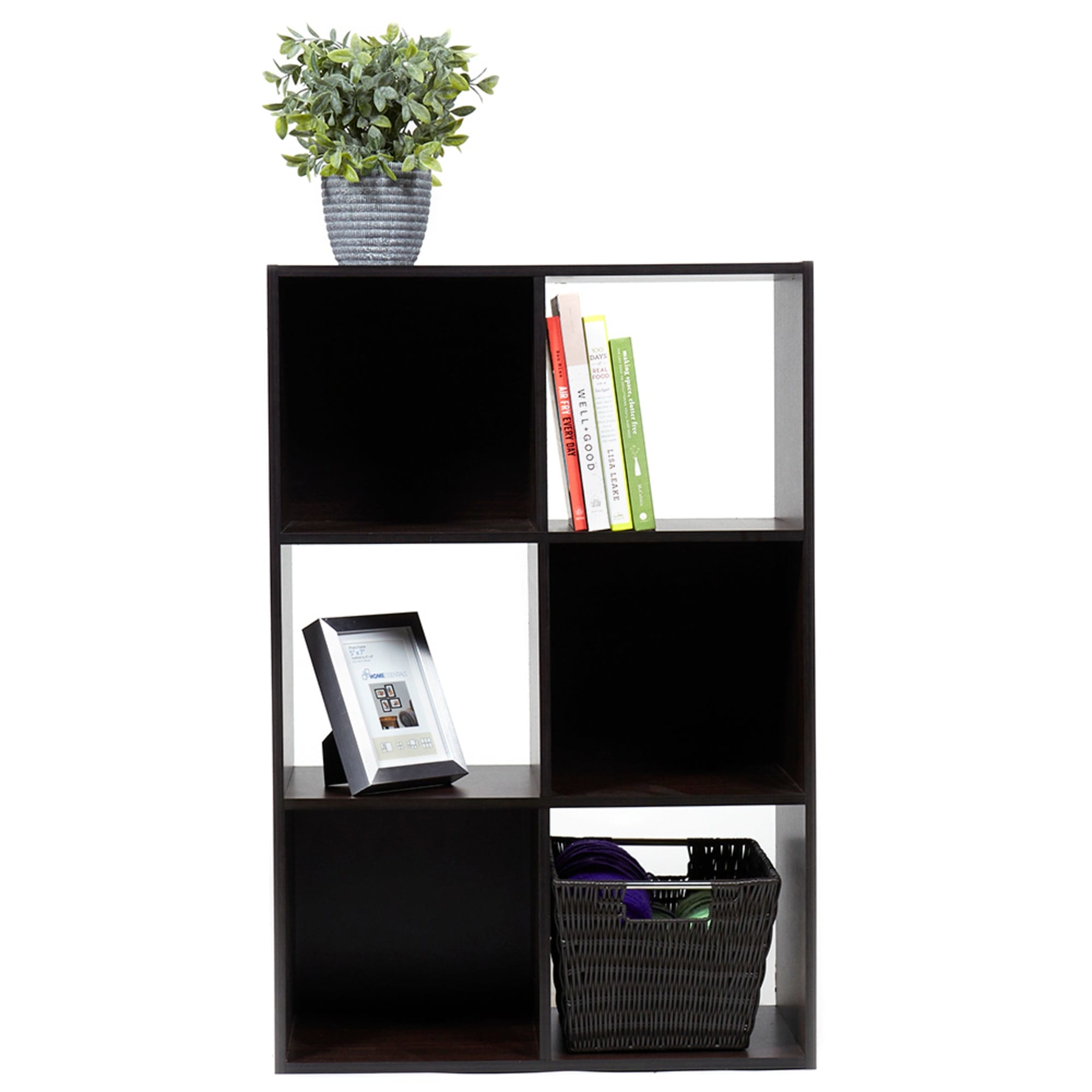 Home Basics Open and Enclosed 6 Cube MDF Storage Organizer, Espresso $40 EACH, CASE PACK OF 1