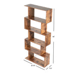 Load image into Gallery viewer, Home Basics Geometric 5 Tier Book Shelf, Brown $50 EACH, CASE PACK OF 1
