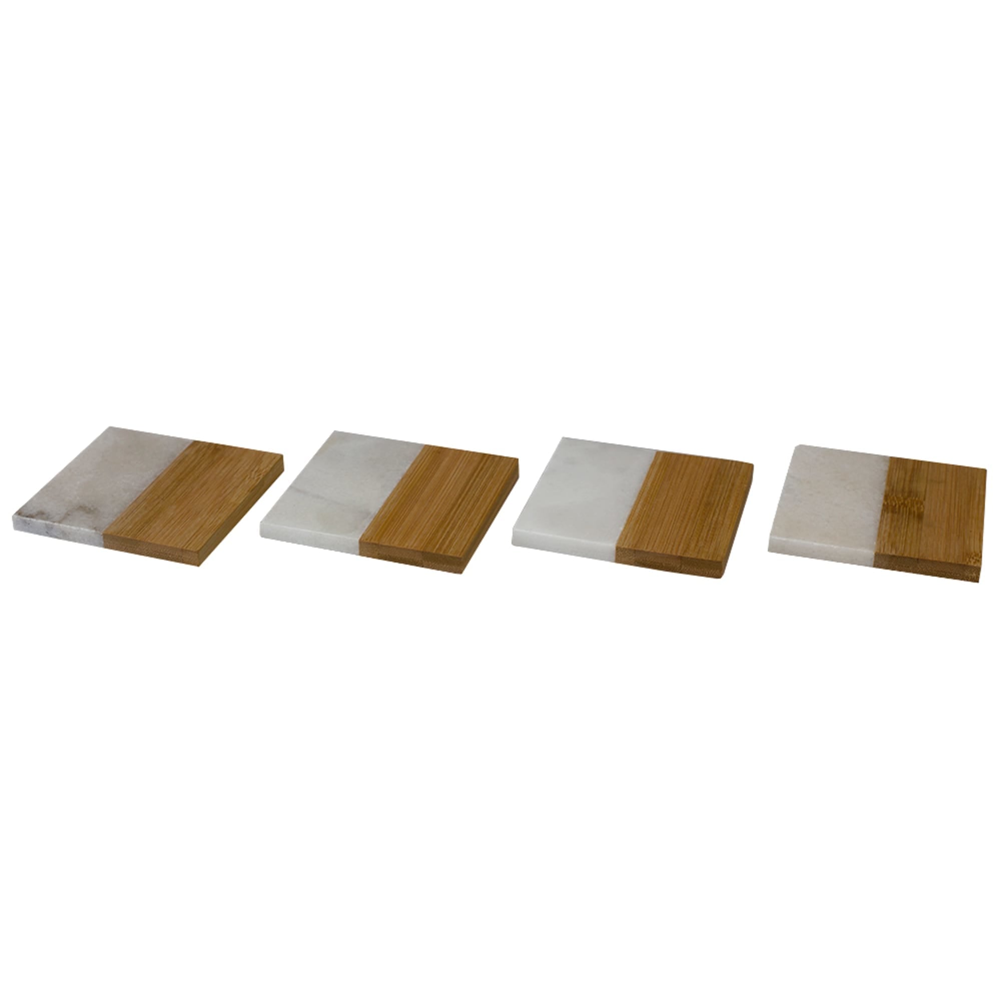 Home Basics Bamboo and Absorbent Decorative Beverage  Square  Marble Coasters, (Set of 4) $5.00 EACH, CASE PACK OF 16