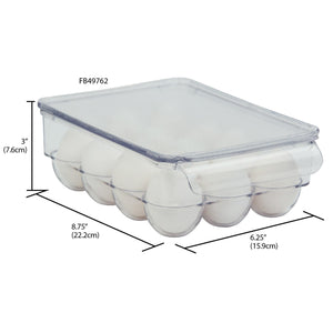 Home Basics Plastic Fridge Bin 12 -Egg Holder, Clear $4 EACH, CASE PACK OF 12