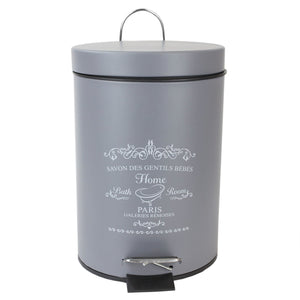 Home Basics Paris 3 Liter Waste Bin, Grey $8.00 EACH, CASE PACK OF 6