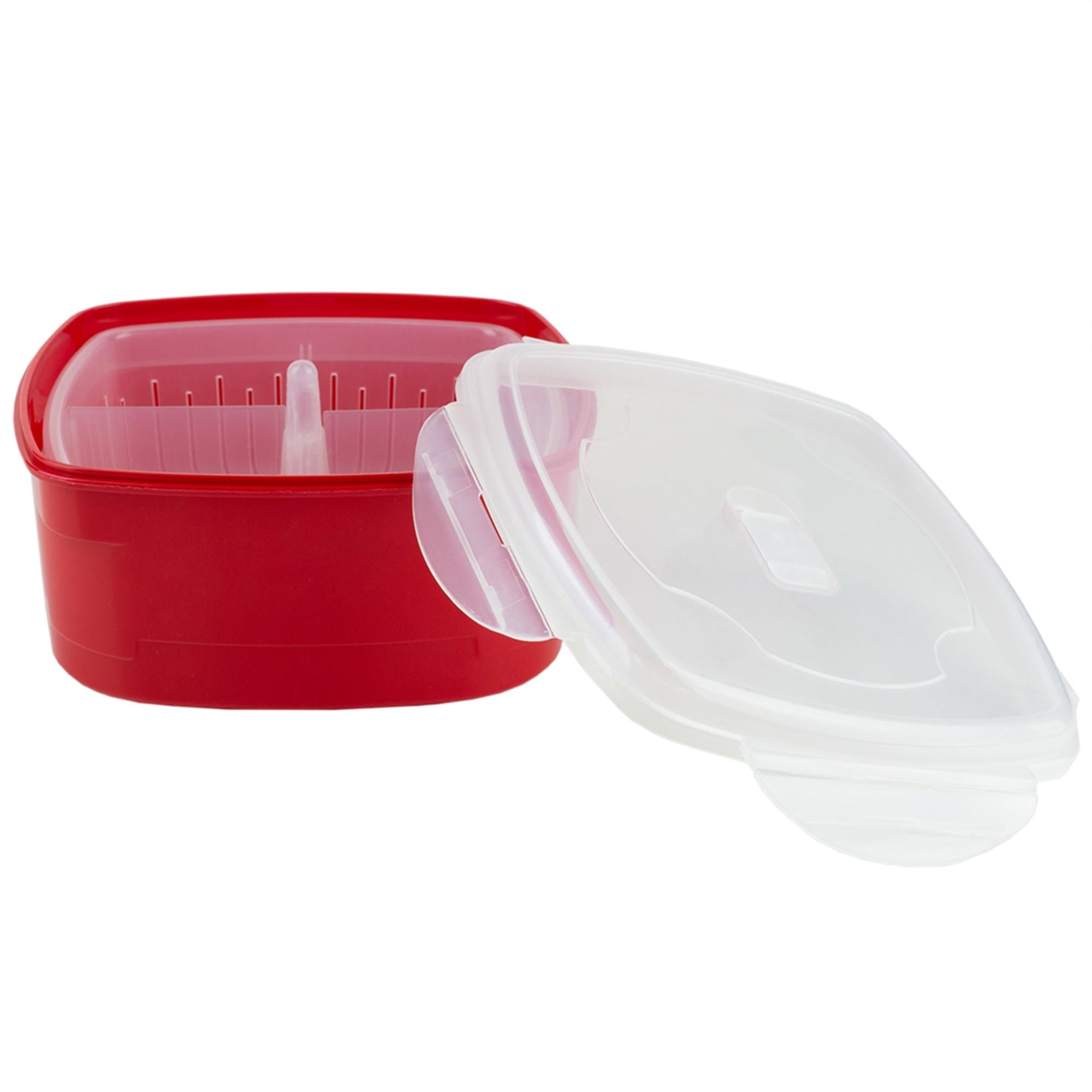 Home Basics Adjustable 4-Section Plastic Microwave Plastic Steamer, Red $5 EACH, CASE PACK OF 12