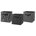 Load image into Gallery viewer, Home Basics Storage Bin, Metallic Silver/Black - Assorted Colors
