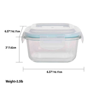Home Basics 17 oz. Square Borosilicate Glass Food Storage Container $4.00 EACH, CASE PACK OF 12