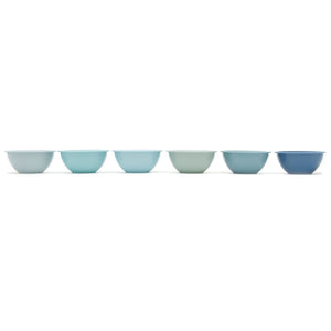 Home Basics Set of 6, Plastic 8 oz. Stacking Pinch Bowl Set, Blue - Multicolored