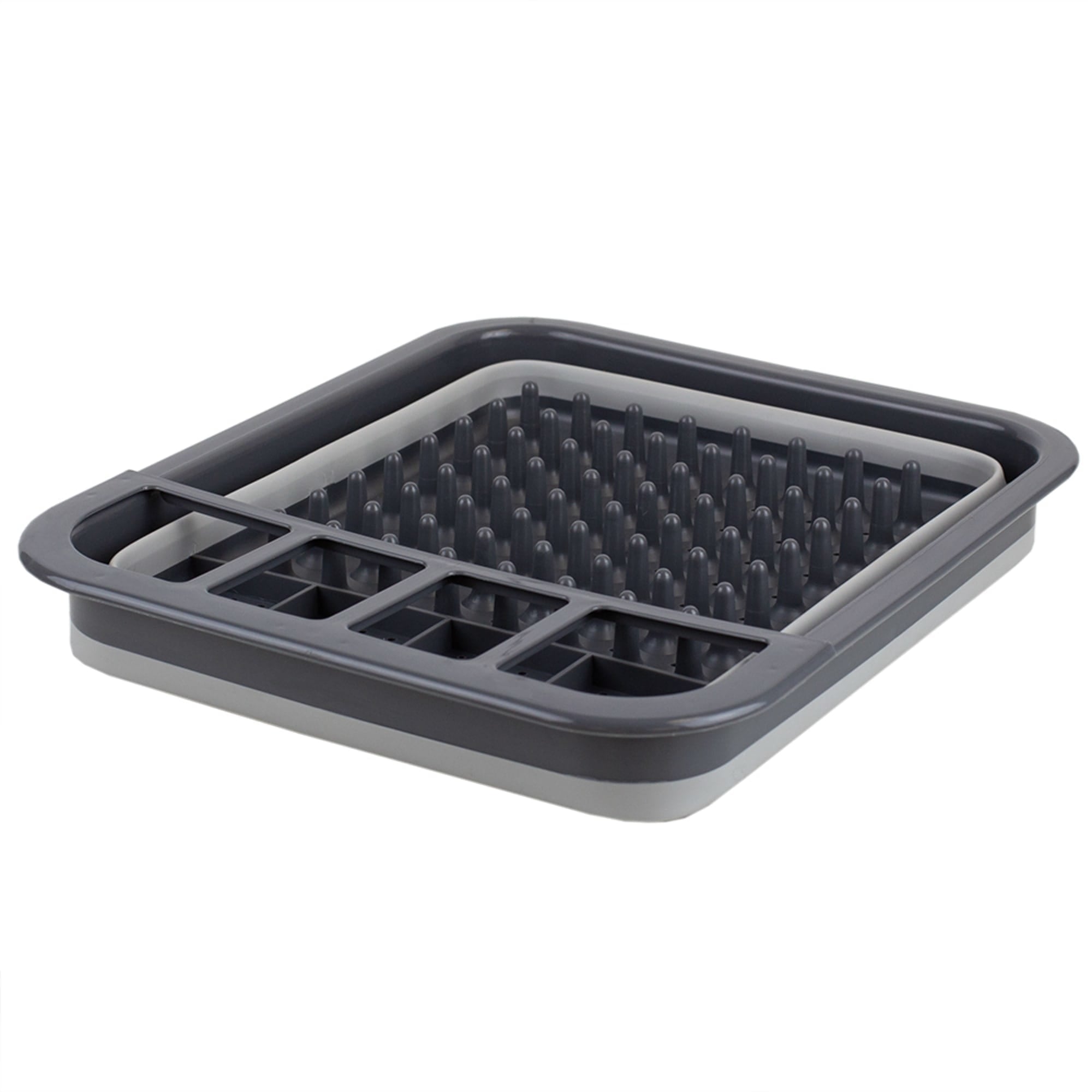 Home Basics Silicone and Plastic  Easy Storage Collapsible Dish Rack, Grey $5.00 EACH, CASE PACK OF 12