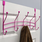 Load image into Gallery viewer, Home Basics Shelby 5 Double Tiered Hook Over the Door Hanging Rack, Pink $6.00 EACH, CASE PACK OF 12
