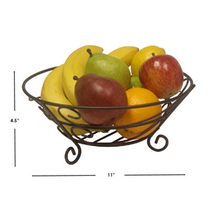 Home Basics Scroll Collection Steel Fruit Basket, Bronze $5.00 EACH, CASE PACK OF 12