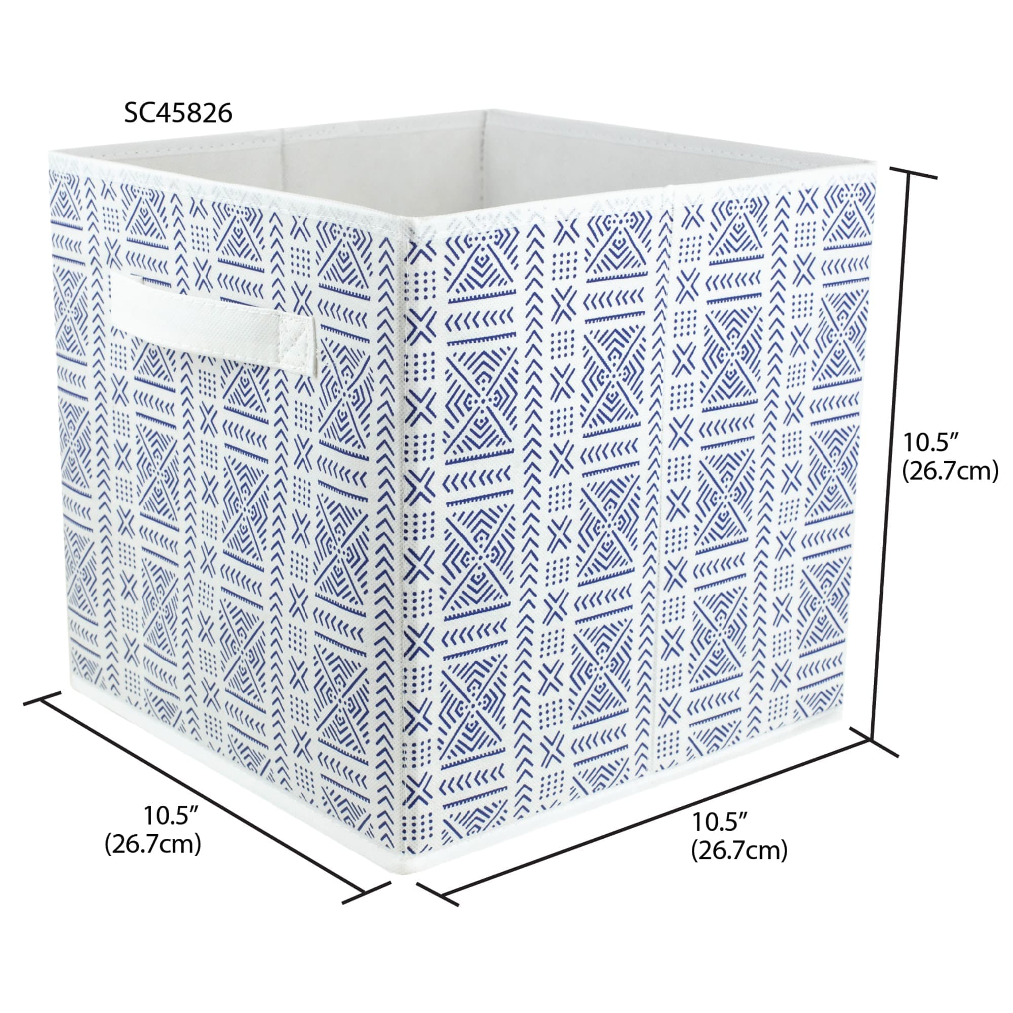 Home Basics Aztec Collapsible Non-Woven Storage Cube, Navy $3.00 EACH, CASE PACK OF 12