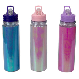 Home Basics Glitter 18 oz. Flip Top  Water Bottle - Assorted Colors