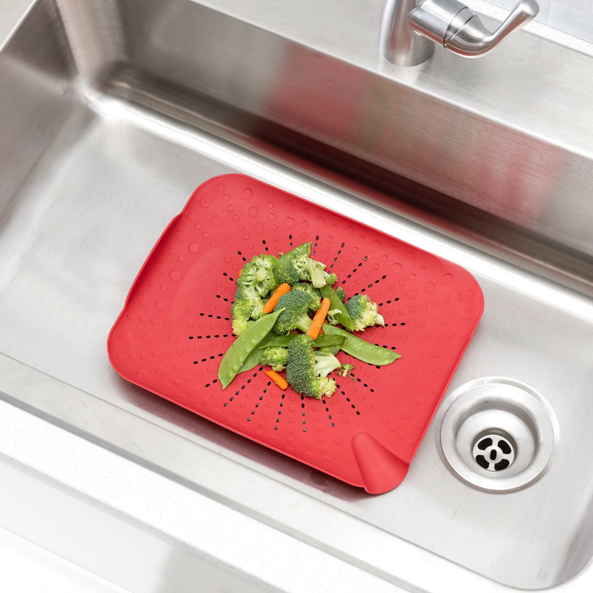 Home Basics Flat Sink Colander Food Prepping Strainer Board, Red $2.50 EACH, CASE PACK OF 24