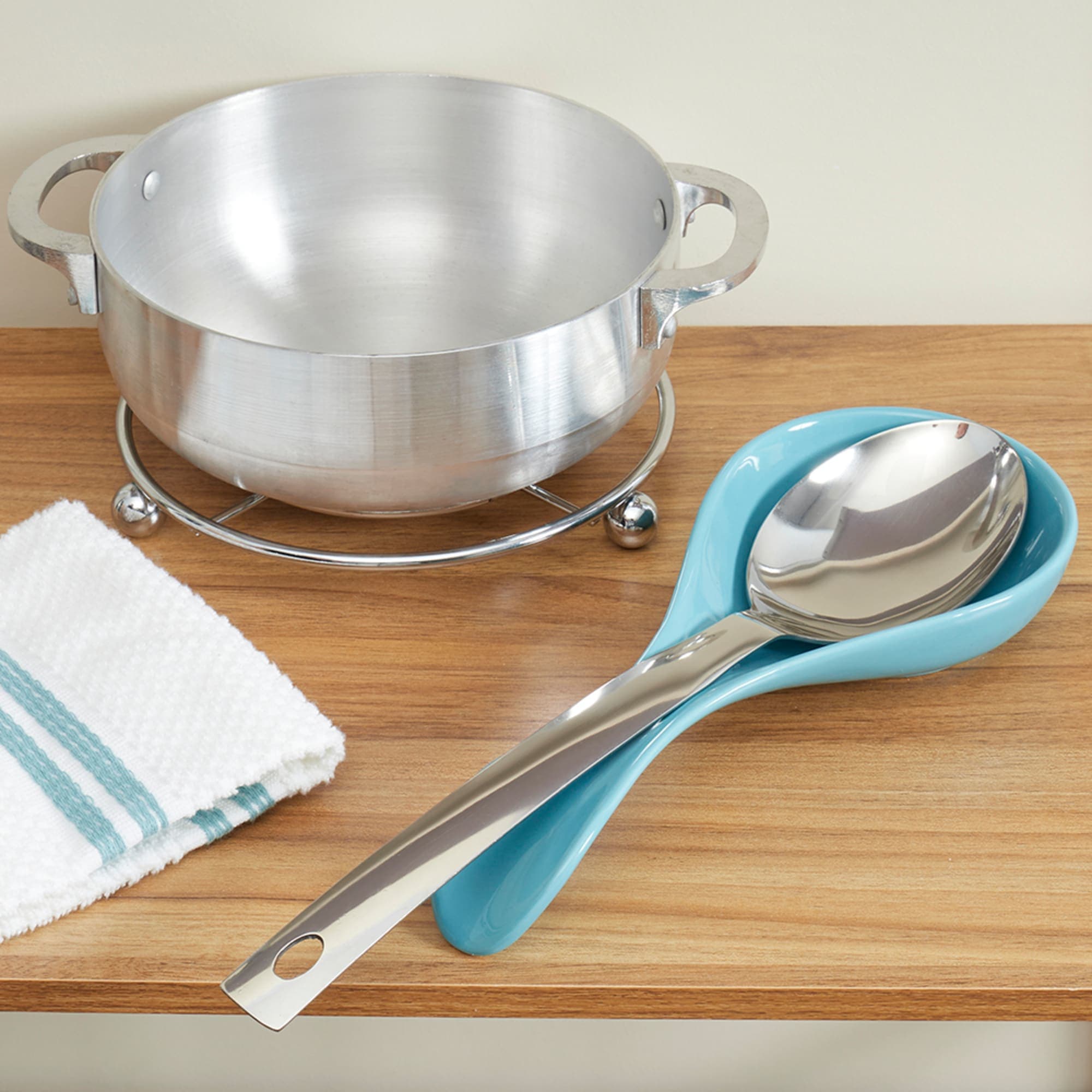 Home Basics Stainless Steel Aster Solid Spoon $2.00 EACH, CASE PACK OF 24