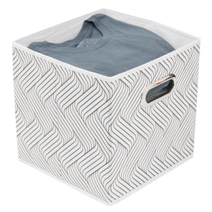 Home Basics Wave Non-Woven Storage Bin with Handle, White $4.00 EACH, CASE PACK OF 12