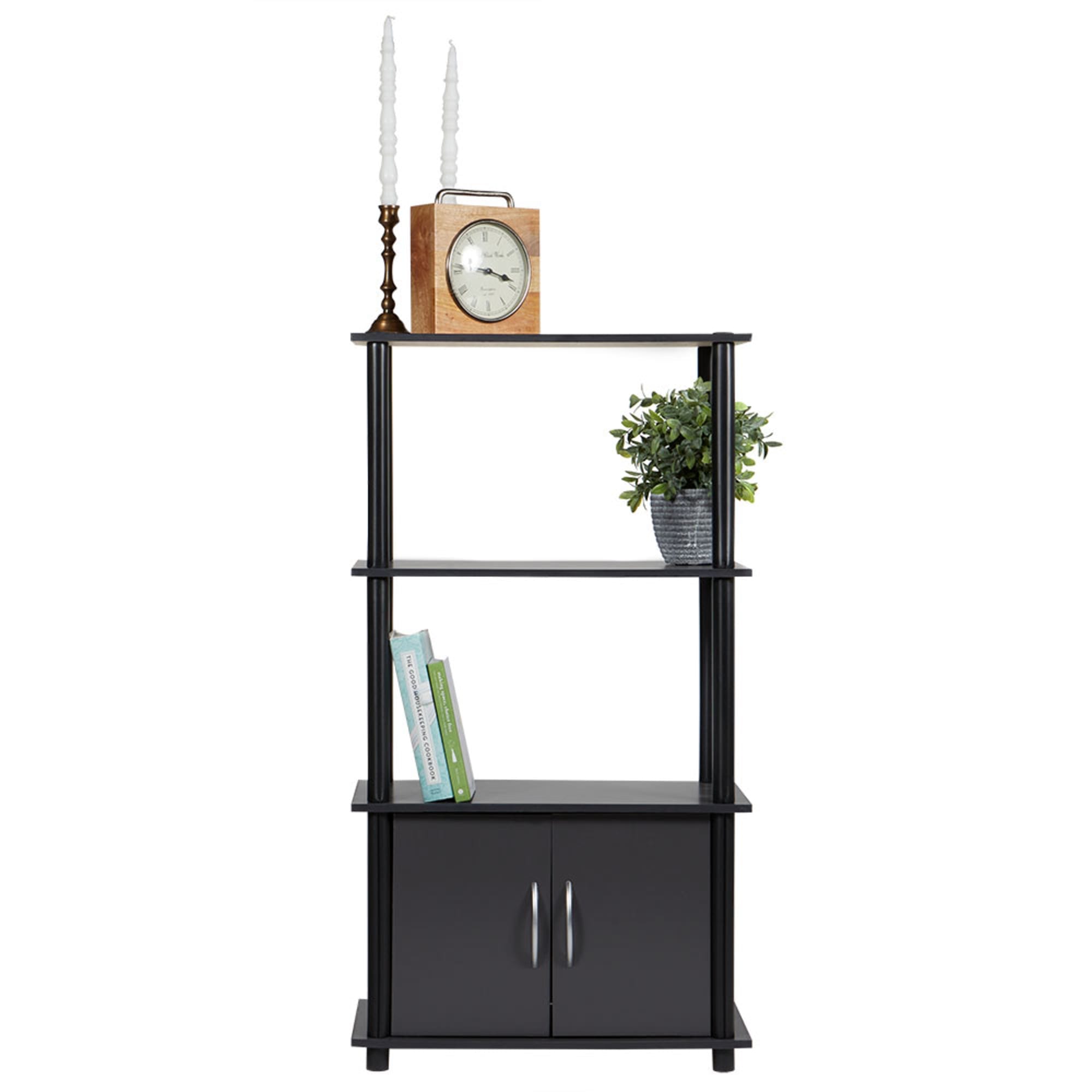 Home Basics 4 Tier Storage Shelf with Cabinet, Grey
 $40.00 EACH, CASE PACK OF 1
