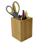 Load image into Gallery viewer, Home Basics 4 Section Square Bamboo Pen Holder, Natural $5.00 EACH, CASE PACK OF 6
