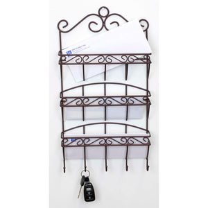 Home Basics Scroll Collection 3 Tier Steel Letter Rack Organizer, Bronze $12.00 EACH, CASE PACK OF 6