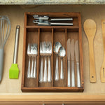 Load image into Gallery viewer, Home Basics Natural Pine 5 Compartment Cutlery Organizer Tray $6.50 EACH, CASE PACK OF 12
