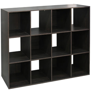 Home Basics Stackable 12 Open Cube Modern Wood Organizer, Espresso $50.00 EACH, CASE PACK OF 1