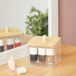 Load image into Gallery viewer, Home Basics Serene Small Cosmetic Organizer with Bamboo Lid $4.00 EACH, CASE PACK OF 12
