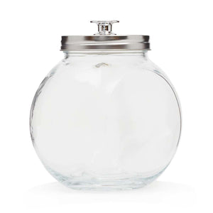 Home Basics Medium 57.48 oz. Round Glass Medium Candy Storage Jar with Stainless Steel Top, Clear $4.00 EACH, CASE PACK OF 12