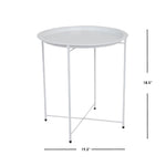 Load image into Gallery viewer, Home Basics Foldable Round Multi-Purpose Side Accent Metal Table, Matte White $15.00 EACH, CASE PACK OF 6
