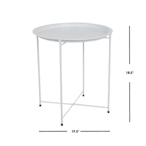 Home Basics Foldable Round Multi-Purpose Side Accent Metal Table, Matte White $15.00 EACH, CASE PACK OF 6
