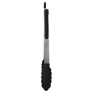 Home Basics Stainless Steel Silicone Kitchen Tongs, Black $2.00 EACH, CASE PACK OF 24