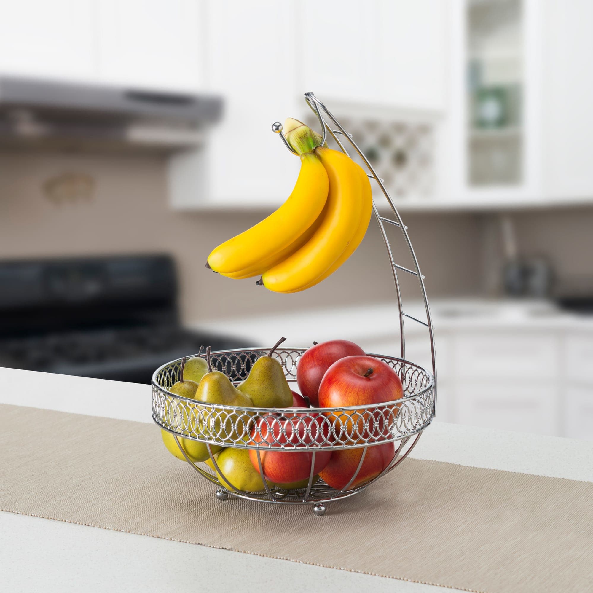Home Basics Infinity Collection Fruit Basket with Banana Tree, Chrome $6 EACH, CASE PACK OF 6