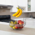 Load image into Gallery viewer, Home Basics Infinity Collection Fruit Basket with Banana Tree, Chrome $6 EACH, CASE PACK OF 6
