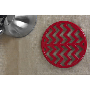 Home Basics Chevron Collection Cast Iron Trivet, Red $6.00 EACH, CASE PACK OF 6