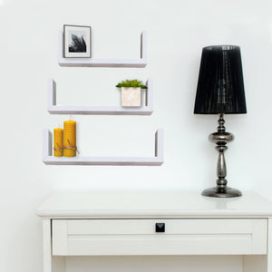 Home Basics Floating  Shelf, (Set of 3), White $8.00 EACH, CASE PACK OF 6