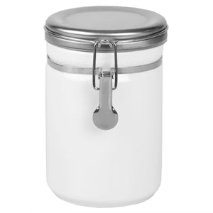 Home Basics 40 oz. Canister with Stainless Steel Top, White $7 EACH, CASE PACK OF 8