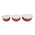 Load image into Gallery viewer, Home Basics Stainless Steel Bowl Set with Lids, Red $7.50 EACH, CASE PACK OF 12
