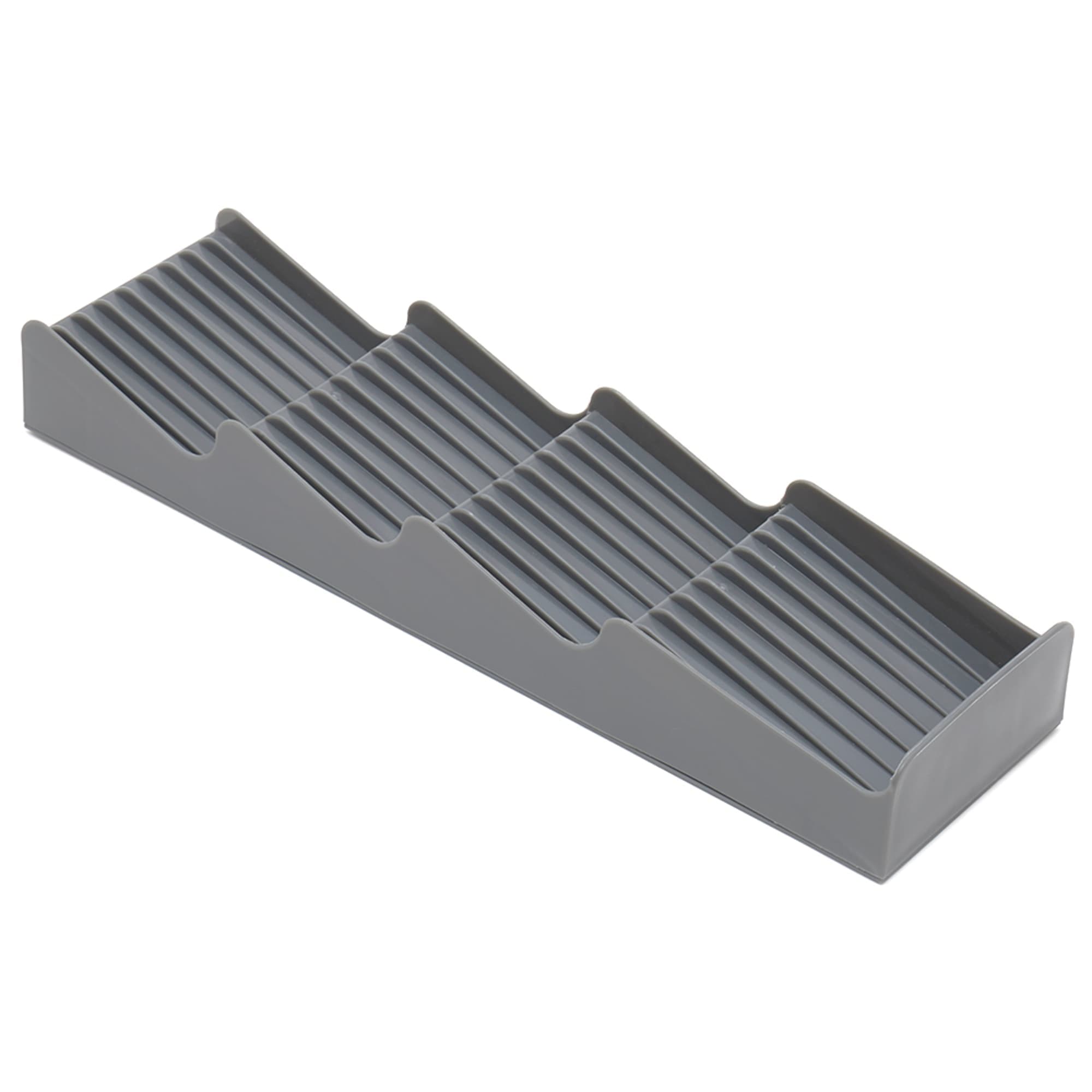 Home Basics Plastic Compact Kitchen Drawer Flatware Organizer, Grey $5.00 EACH, CASE PACK OF 12